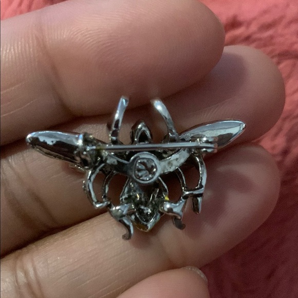 Vintage Yellow and Silver Bee Brooch - Picture 2 of 2